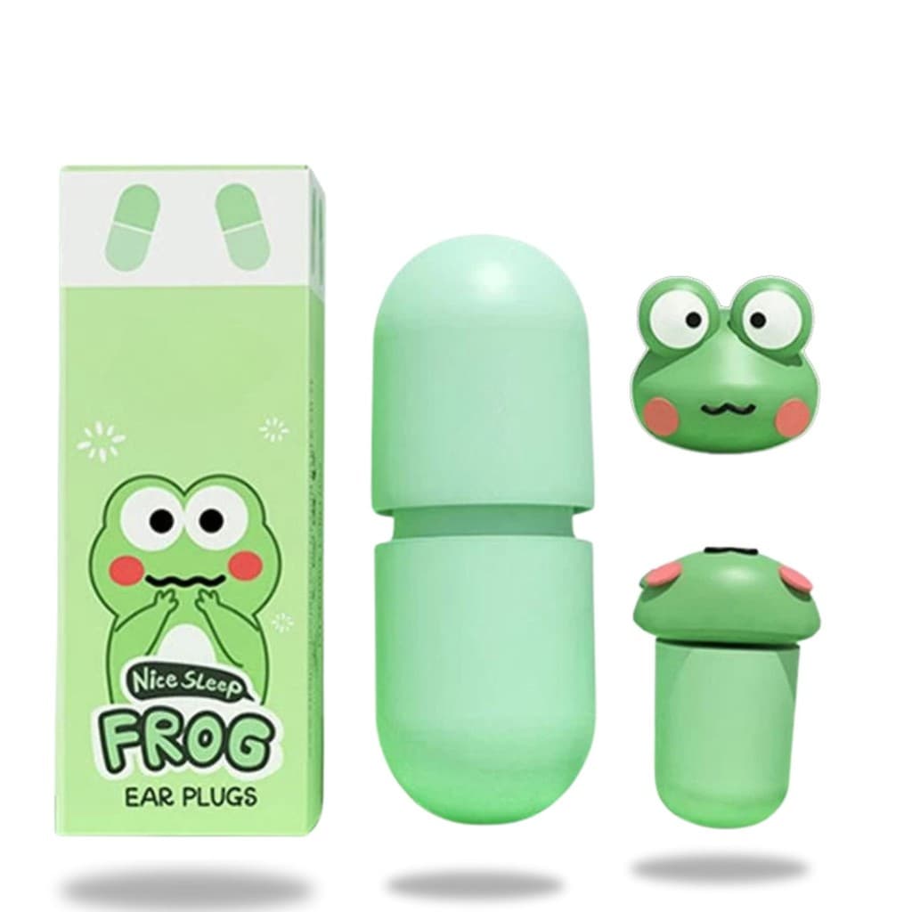 Abafador Ruído Discreto Tampão Auricular Protetor Auditivo Dormir Sapo Fofo Verde Ajustável Conforto