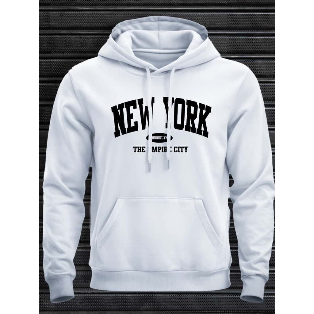Blusa De Frio New York City Moletom Canguru Masculino Agasalho Quente Casaco Inverno Moleton Algodão