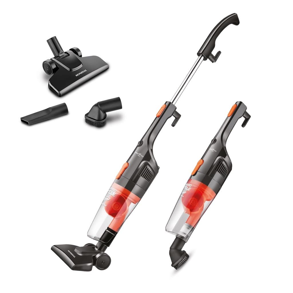 Aspirador de Pó Vertical 2 em 1 Mondial Turbo Cycle AP-35 127V Preto/Laranja