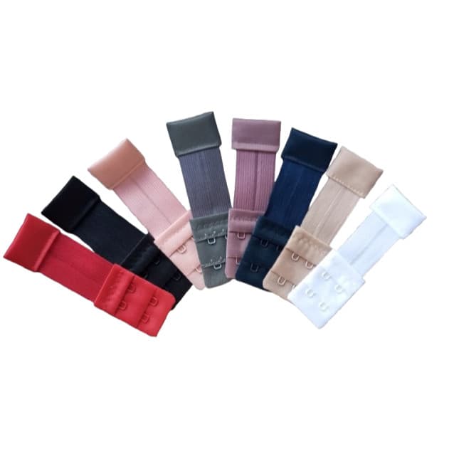 Kit com 8 extensores elásticos para Soutien - Extensor elástico para sutiã - Modelo com 2 ganchos e 2 regulagens Pequeno