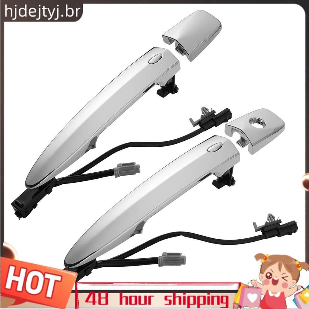 1 Par De Maçaneta Externa Da Porta Dianteira Cromada Com Entrada Inteligente Para Leaf Sentra 2009-2018 80645-1AA0A 8064