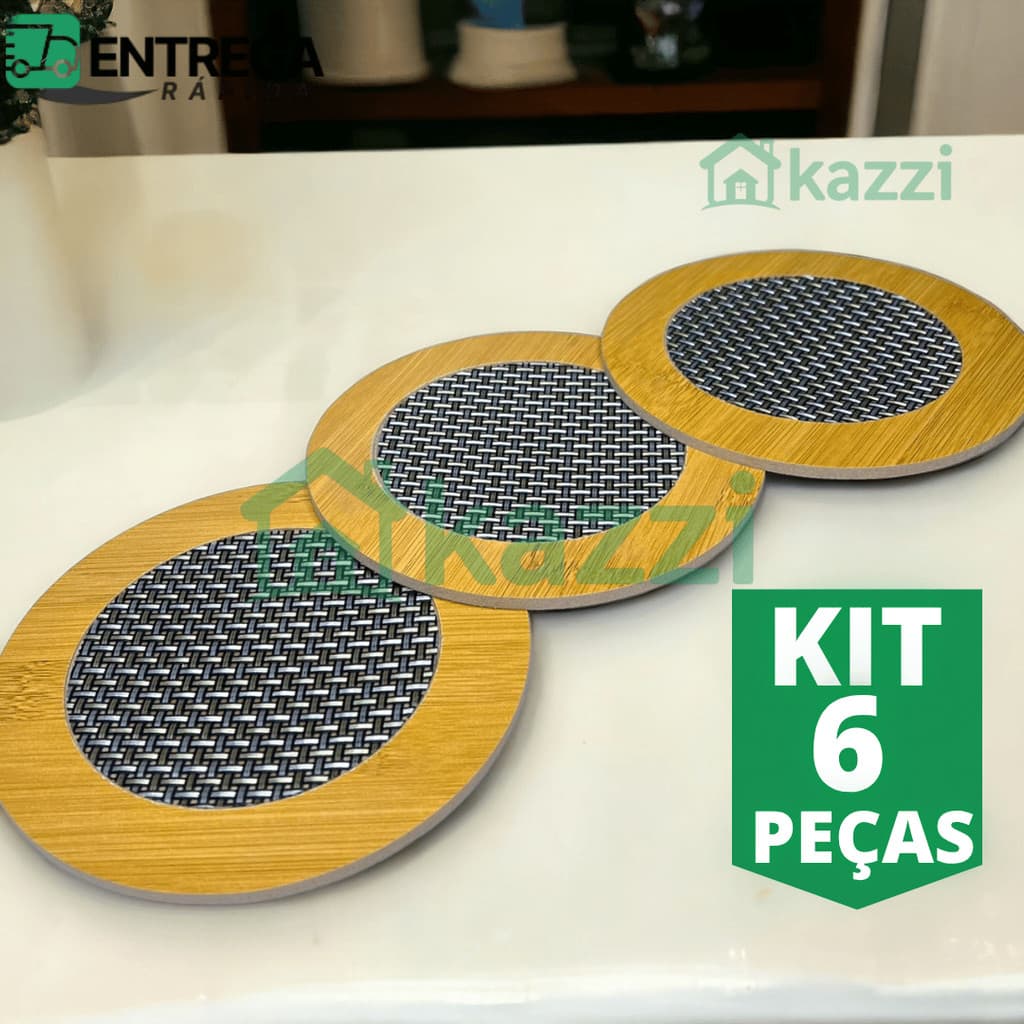 Kit 6 Descanso de Panela MDF 16,5cm – Mesa Posta, Porta Panela Quente, Suplat, Apoio para Mesa
