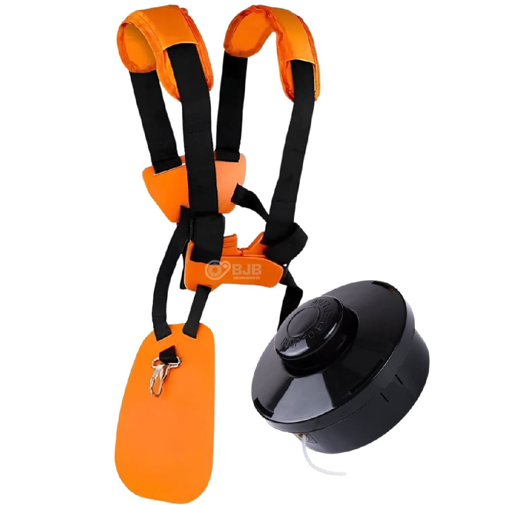 Cinto Colete Roçadeira Confortavel + Carretel M10 x 1.25MM Automático Compatível com Toyama, Vulcan, Nakasaki e outras