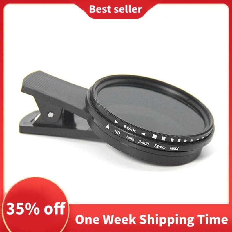 Filtro ND De Telefone De 52mm ND2 A ND400 , De Densidade Neutra Variável Com Clipe Para Câmera Inteligente Móvel