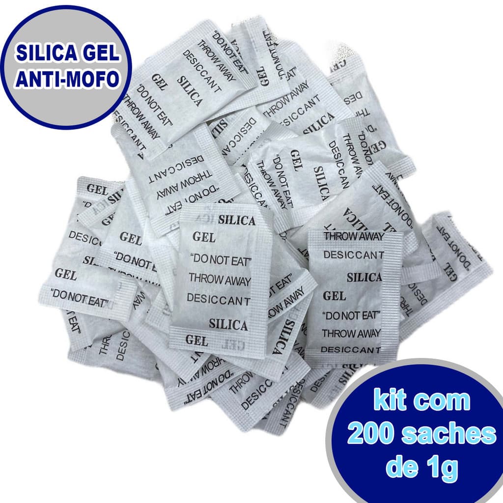 Kit 200 Saches 1g Silica Gel Anti Mofo Contra Umidade