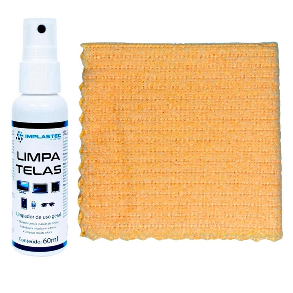 Kit Limpa E Desengordura Telas Celular Tv Notebook Gps Cor: Laranja Pastel