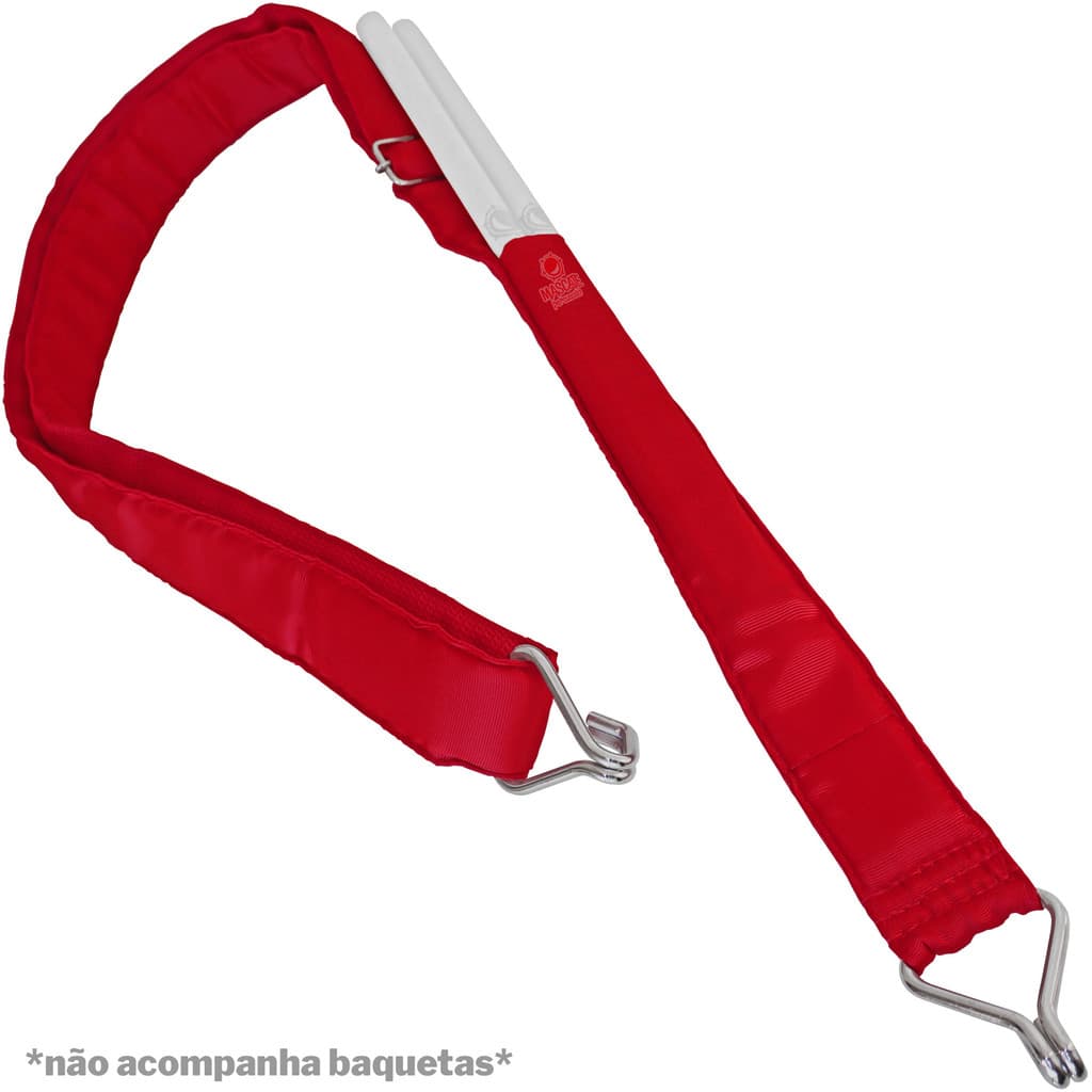 Talabarte Almofadado Mascate Percussão 2 ganchos abertos - alça acolchoada caixa surdo repique zabumba bacurinha