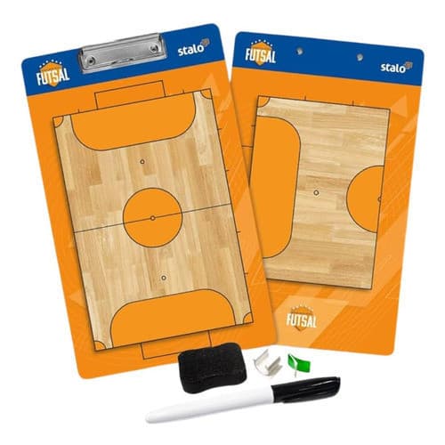 Prancheta Tática Dupla Face Futsal c/ Caneta e Apagador 23x37cm Tatica Futsal Stalo