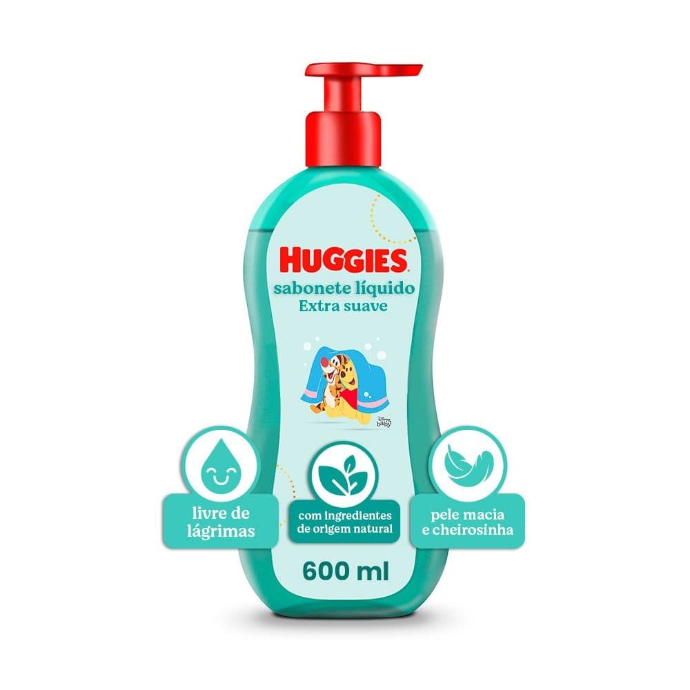 Sabonete Líquido Huggies Extra Suave para bebê 600ml