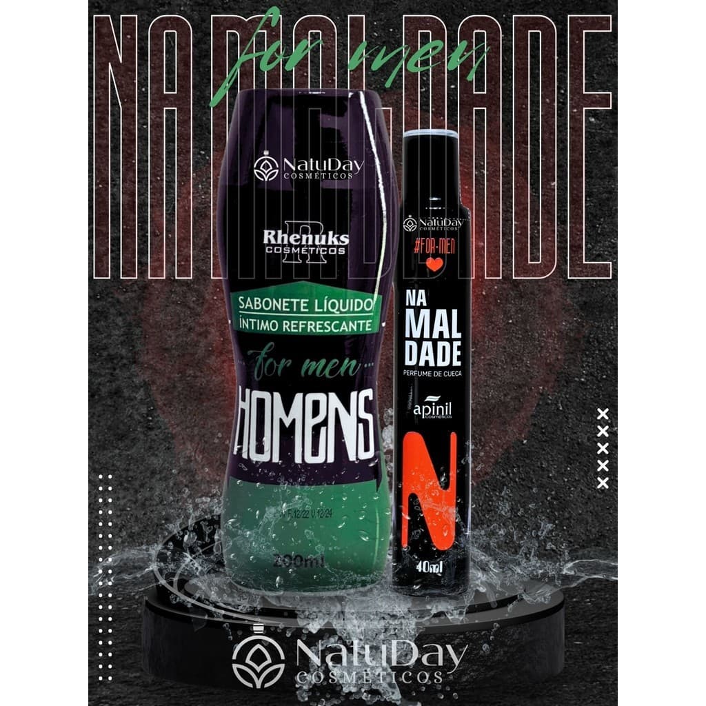 Kit Íntimo For Men Na Maldade 1 Sabonte + 1 Perfume de Cueca (Para Homens)