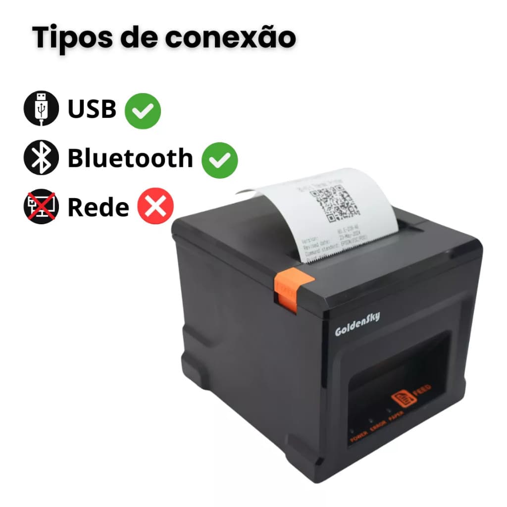 Impressora Térmica Ticket Cupom Nao Fiscal 58mm 80MM Guilhotina Milimetros Pc USB Bluetooth