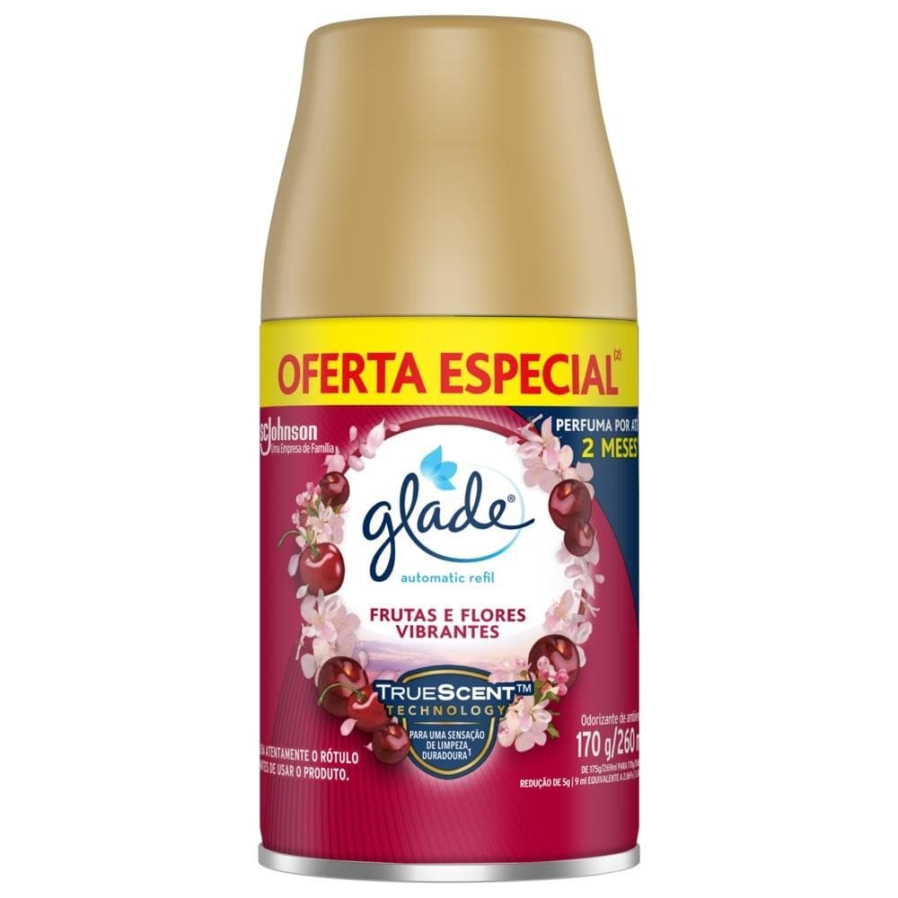 Odorizador de Ambiente Glade Frutas e Flores Vibrantes Automatic Refil 260ml  Oferta Especial