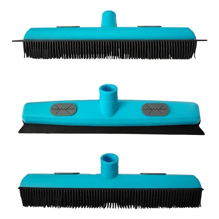 Vassoura Multiuso Emborrachada 2 em 1 Rodo Tira Pelos Pet Pó Poeira Salão Cabelereiro Sem Cabo