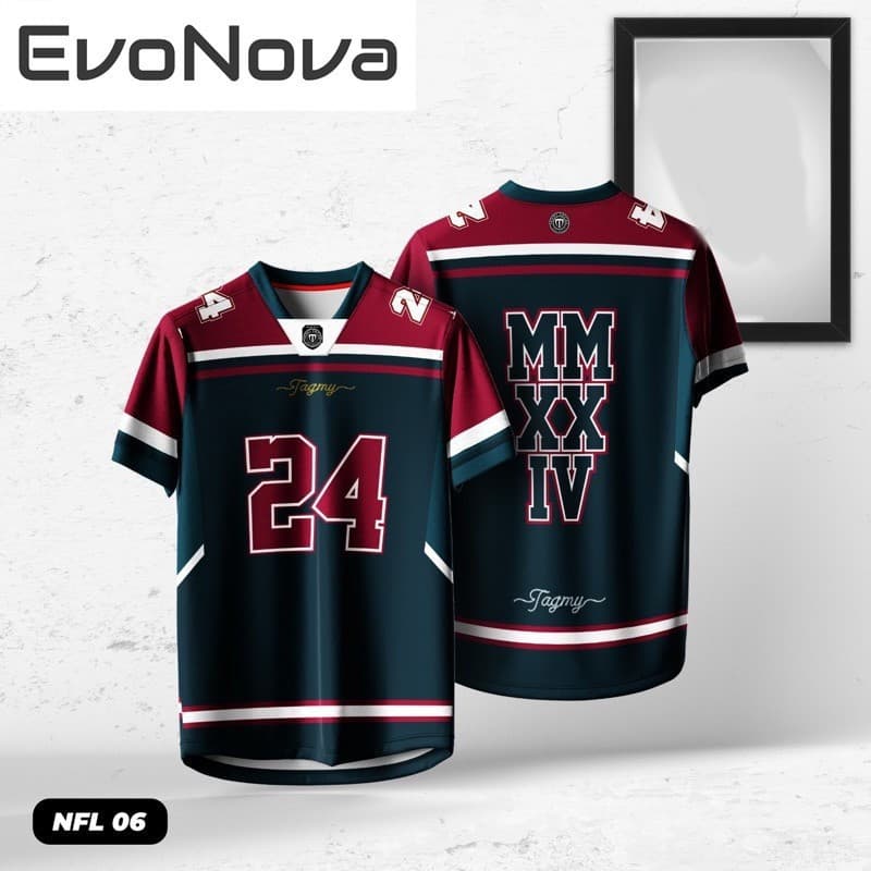 Wmes-Nome E Número Personalizados Gratuitos , EvoNova 2024 , Camisa Da NFL , Camiseta Masculina Ootd , Feminina , Roupa 