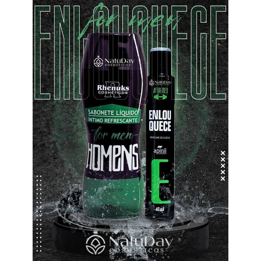Kit Íntimo For Men Enlouquece 1 Sabonte + 1 Perfume de Cueca (Para Homens)