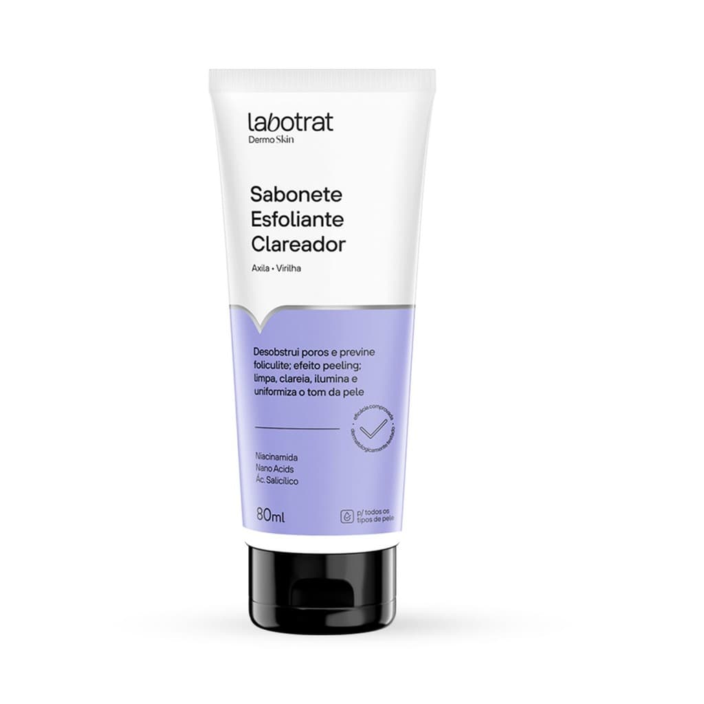 Sabonete Esfoliante Clareador Labotrat Dermo Skin 80ml – Para Manchas e Foliculite Suave