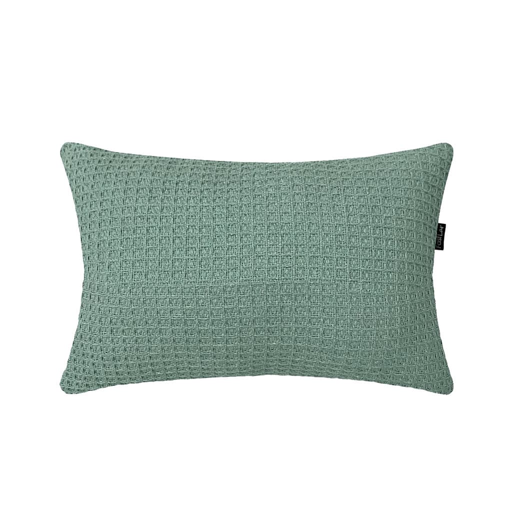 Almofada Retangular Algodão Favo de Mel Verde 30x50cm