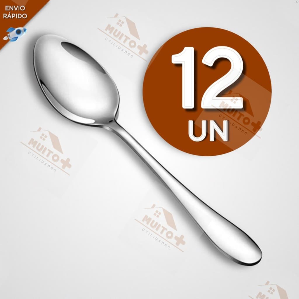 Jogo de Talheres 12 Colheres de Mesa Restaurante Para Cozinha Talher Casa Restaurante Buffet