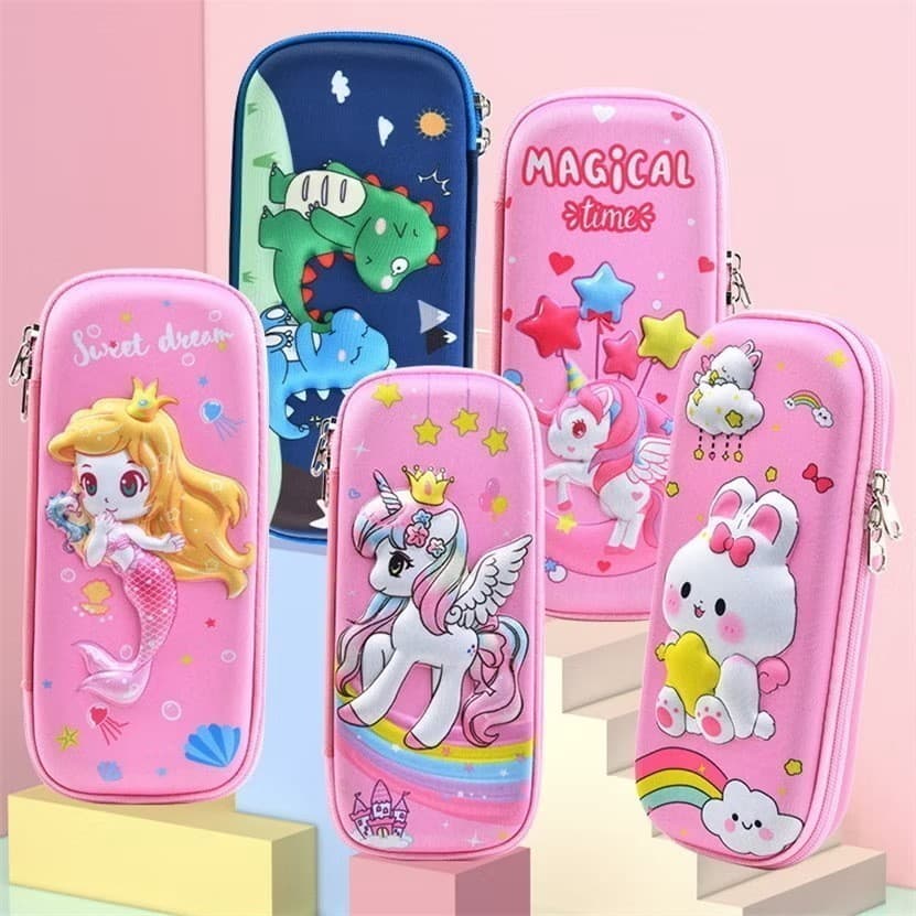 Estojo organizador escolar infantil 3D com divisórias multifuncional menino menina   su