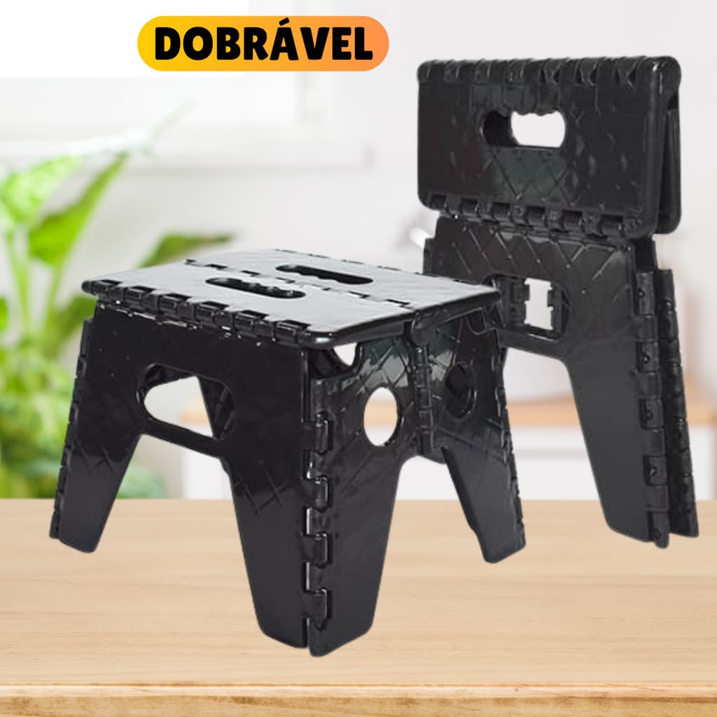 Banquinho De Plástico Dobrável Multiuso 100kg Banco