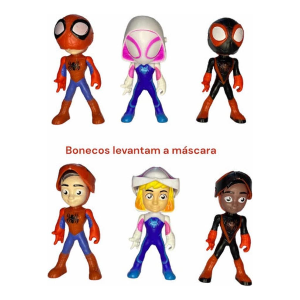 Homem Aranha Spidey Amazing Friends 6 bonecos articulados envio imediato decoração de aniversario homem aranha