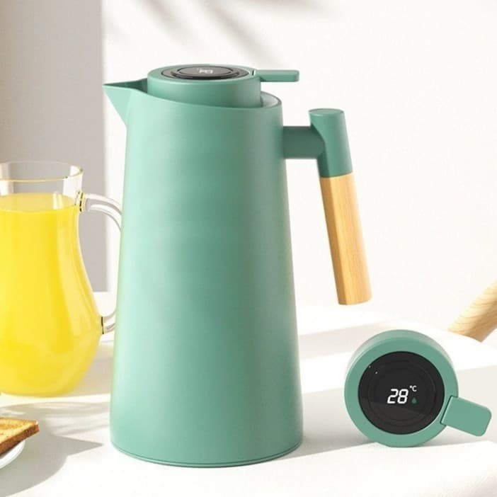 Garrafa Térmica 1 Litro Com Termômetro Led Para Chás / Café Design Moderno