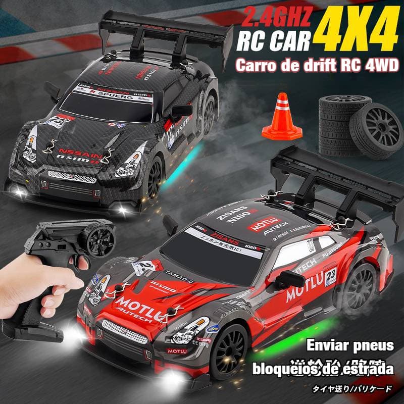 Carro GTR Recarregável Brinquedo RC 4x4 Profissional Drift Off-Road / Controle Remoto Para Crianças Presente Meninos