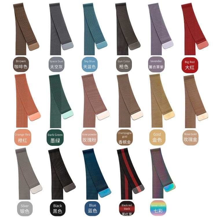 Pulseira Aço Milanese Compatível com Apple Watch 38mm/40mm/41mm/42mm/44mm/45mm/49mm