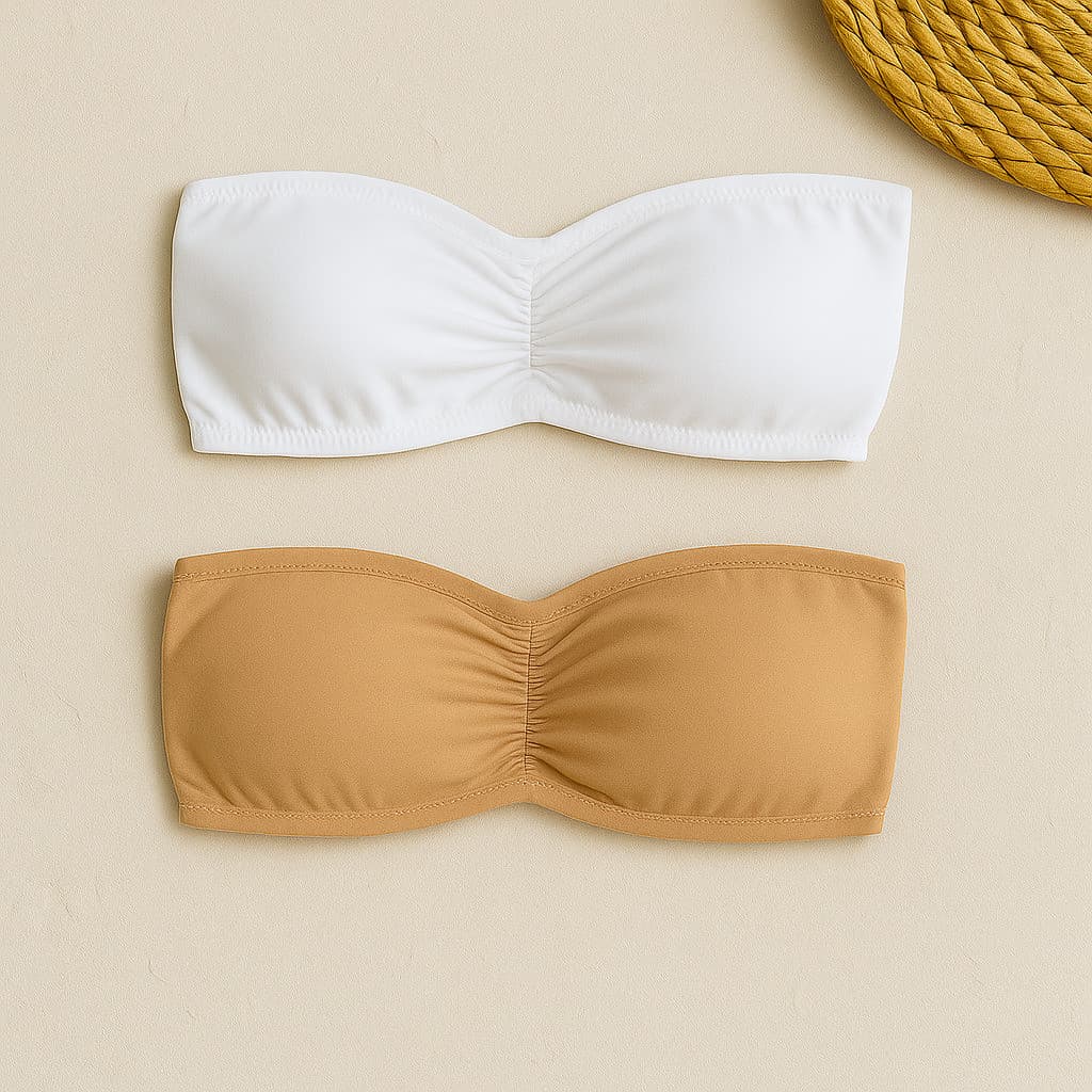 Kit 2 Top Sem Alça Tomara Que Caia com Bojo Sutiã Bustie Confortável