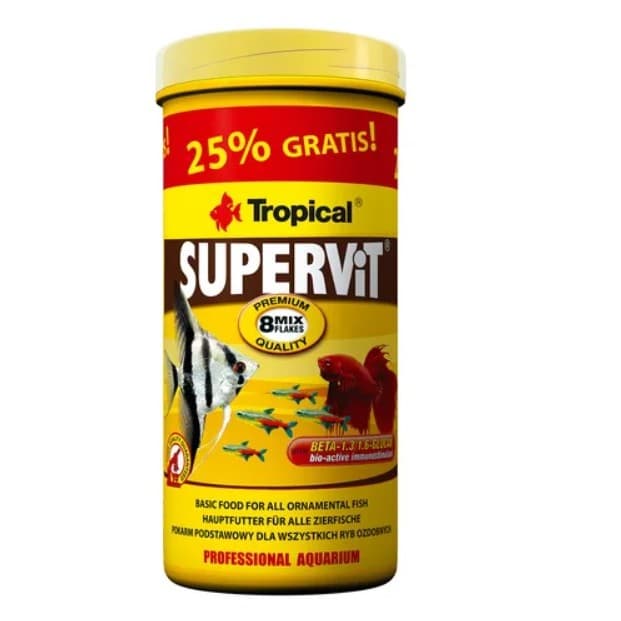 Ração Tropical Supervit Flakes para Peixes 20g + 25% Bônus