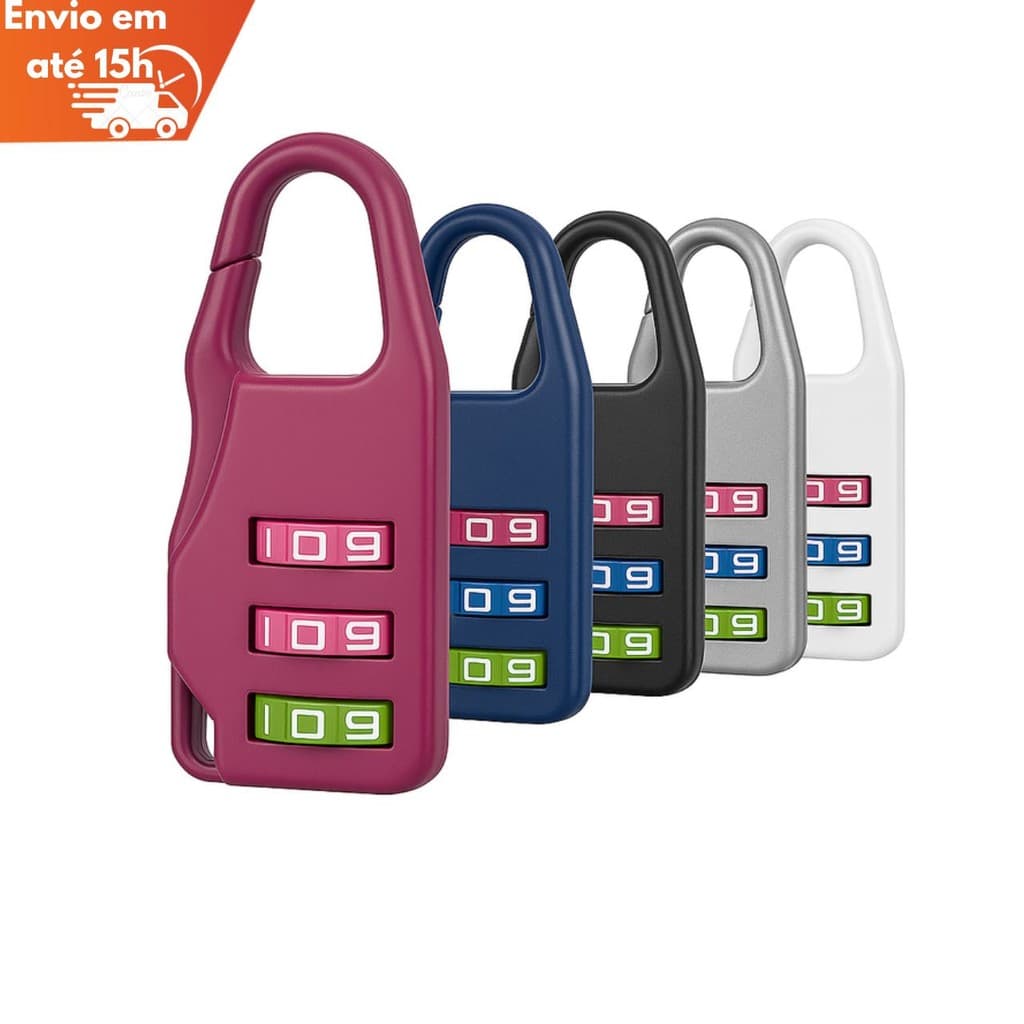 Cadeado De Combinação 3 Dígitos Para Malas e Mochilas