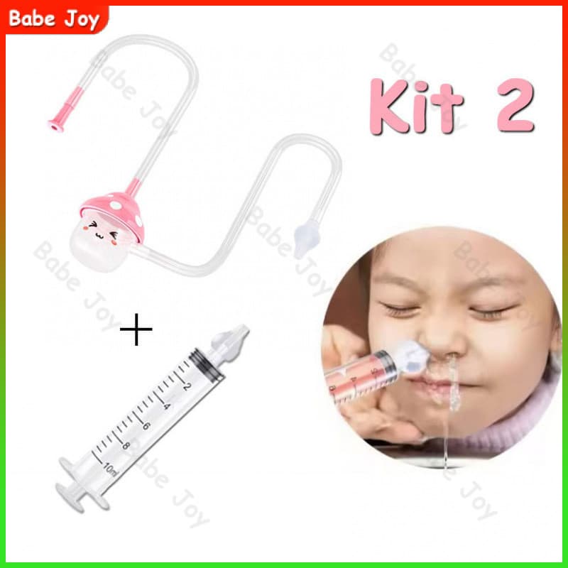 Kit de limpeza nasal para bebês contém seringa de lavagem nasal e aspirador nasal para limpeza nasal do bebê