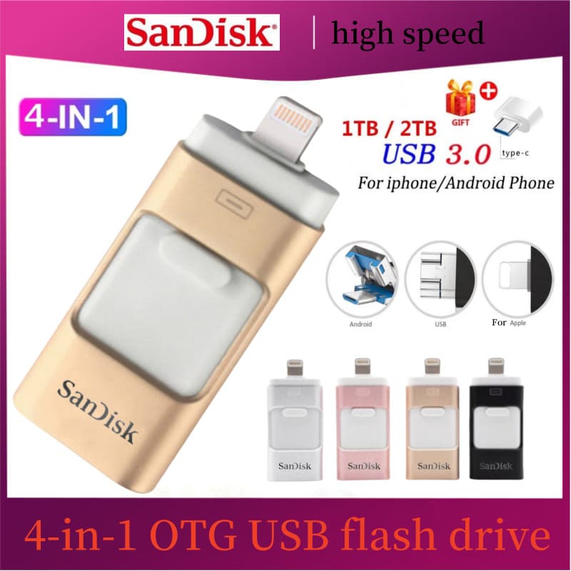 2 Tb 4 Em 1 OTG USB3.0 Flash drive 1 512 Gb 256 pen CType Memory Stick Grátis Compatível Com 128 64 Adequado Para Telefo