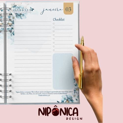 Miolo de agenda Permanente A5 | Versiculos Modelo Azul