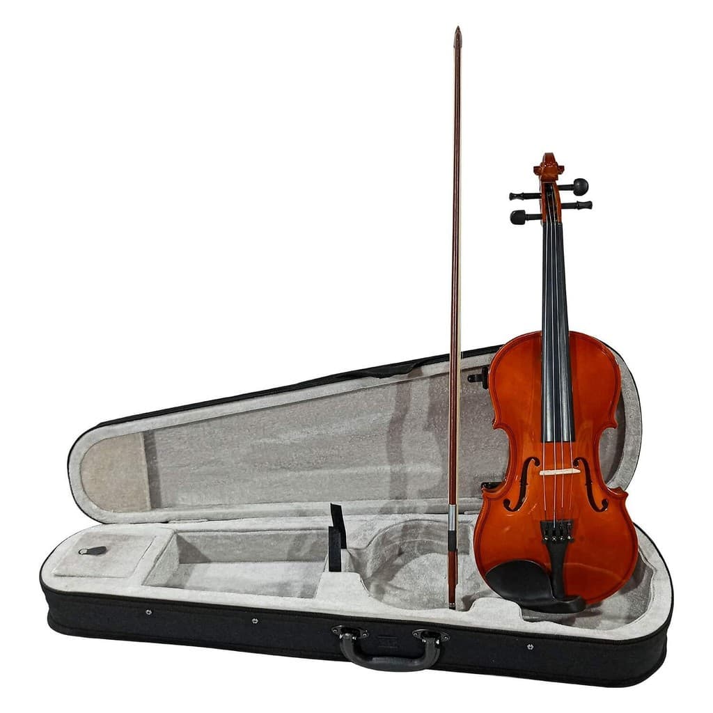 Violino Tamanho 44 Arco Madeira com Breu Cavalete Estojo Luxo