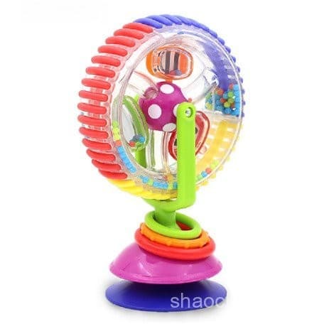 Roda Gigante Rotativa Brinquedo Sensorial de 3 Cores com Ventosa Baby Educational