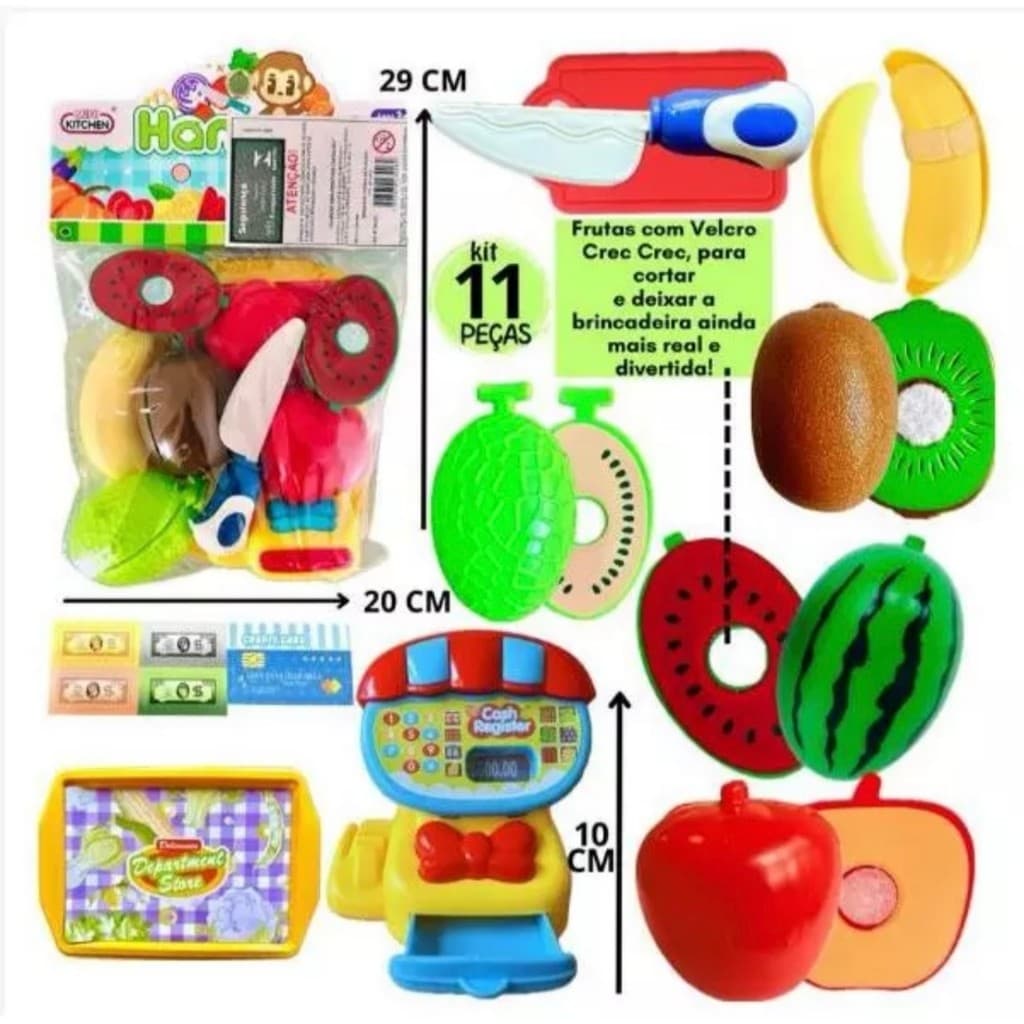 Mini Chef Kit Lanchonete Hamburgueria  Dinheiro. / Kits de brinquedo comidinha infantil simulação verduras/n-0233