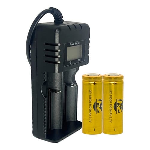 2 Bater Recarregaveis 18500 Maquininha Drago T9 + Carregador De Bateria Duplo