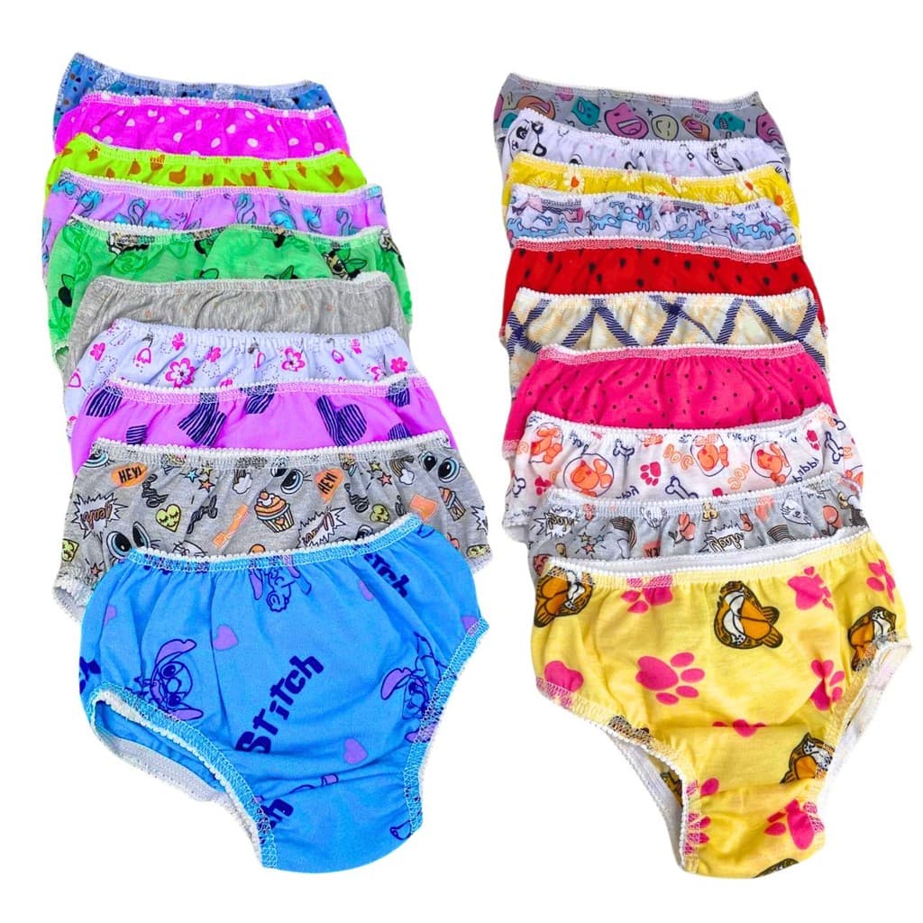 Kit Calcinha Infantil Menina Feminina Estampada Muito Confortável - Valentina