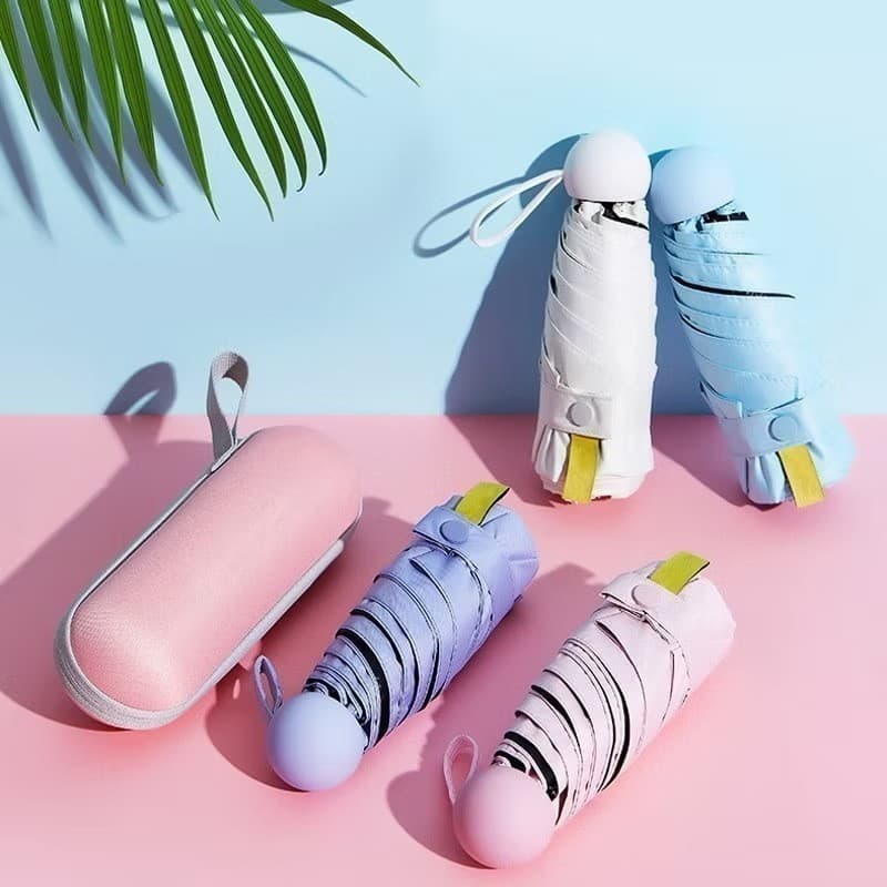 Kit Caixa portátil de armazenamento de mini cápsulas de guarda-chuva  anjgg