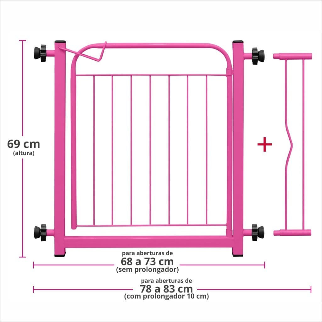 Grade de Proteção Aramada para Crianças, Bebês e Cães – Acompanha Extensor de 10cm