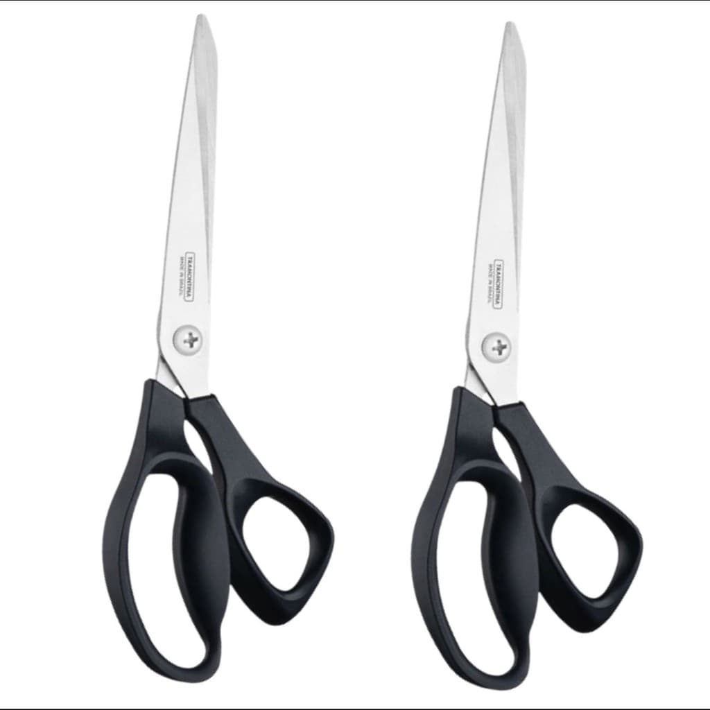 Kit 02 Tesoura Multiuso Tramontina Aço Inox Costura Escritório Uso Geral Original