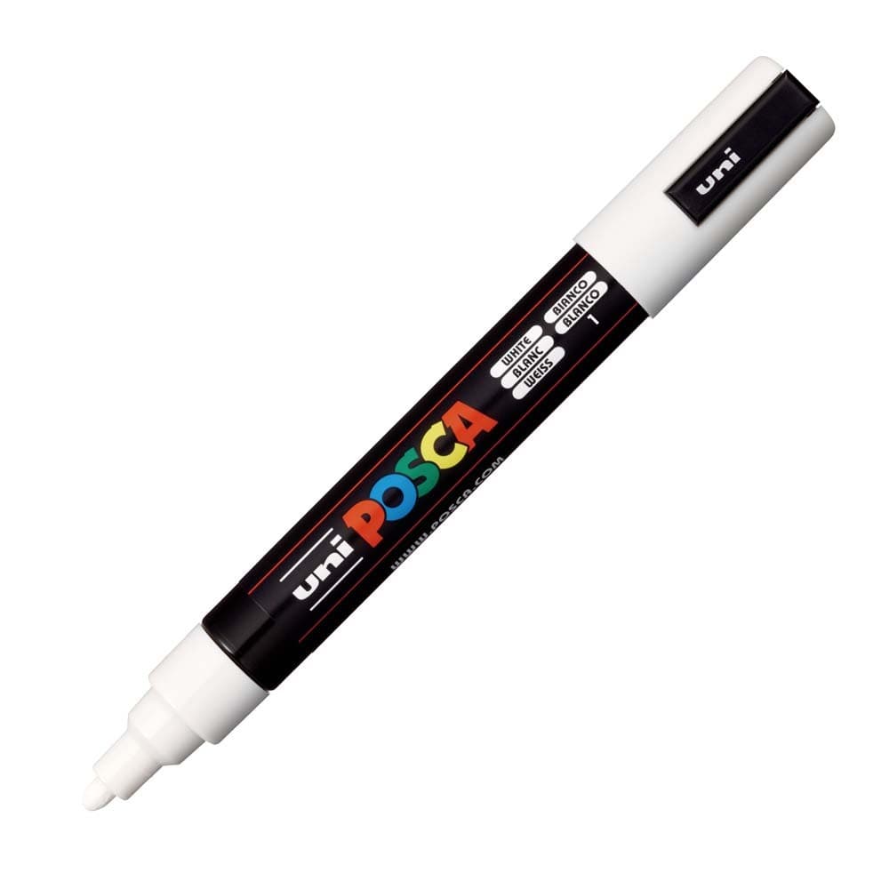 Caneta Marcador Posca Uni-ball Branca PC-5m Ponta Média 2.5mm Papelaria Arte Escola Escritório