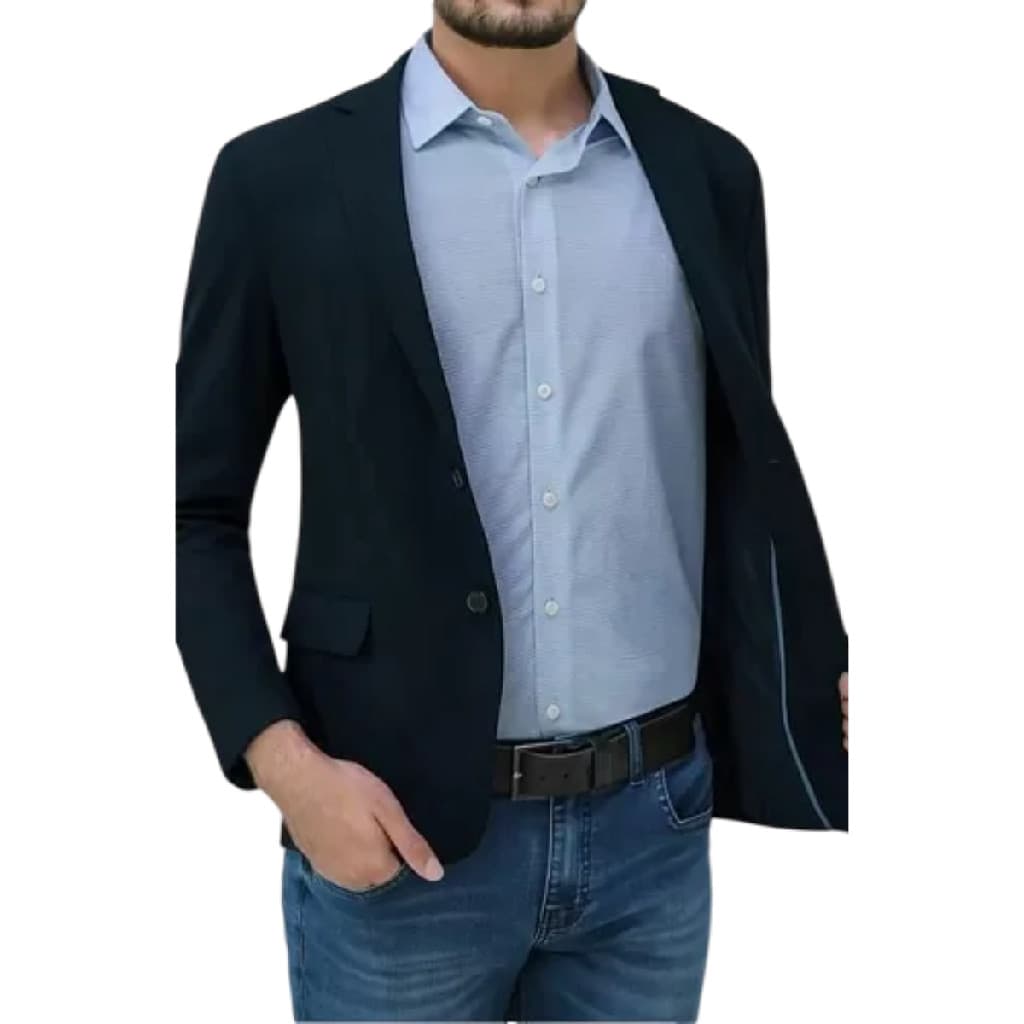 Blazer Masculino Preto Ogochi Cult Slim Sarja Com Forro