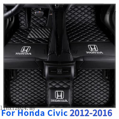 Para Honda Civic 2012-2016 - Tapetes de Carro - Personalizados Luxuosos à Prova d'Água