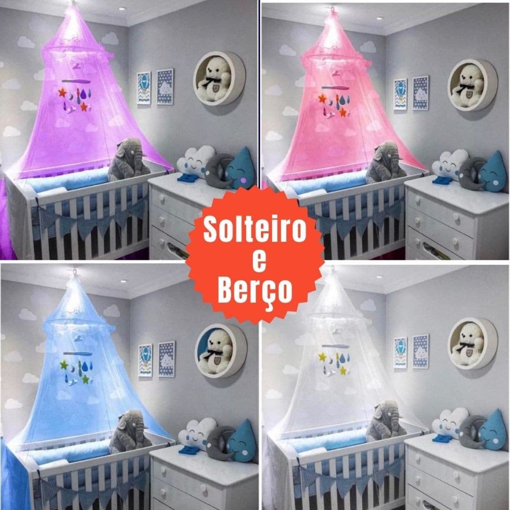 Mosquiteiro Teto Berço Renda Micro Furos