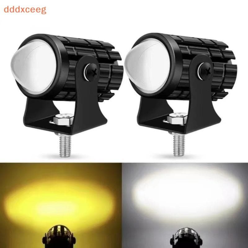 [dddxceeg] 1/2 Pcs Universal Dual Color Holofotes Motocicleta LED Farol Luz De Condução Moto Caminhão Reboque Acessórios