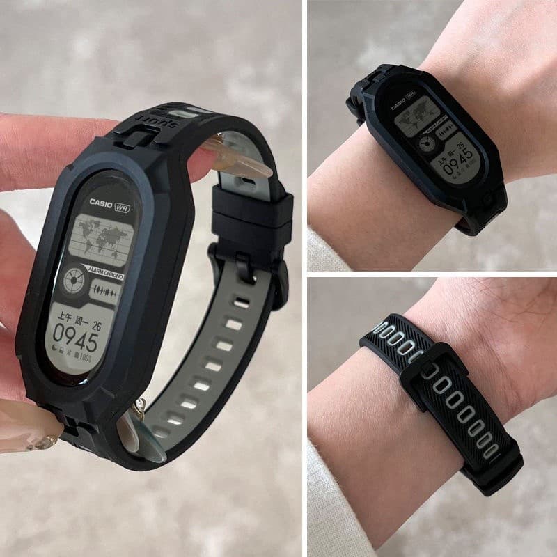 Xiaomi Mi Banda 10 9 8 7 6 5 Pulseira De Silicone Integrada Smartwatch Relógio Inteligente TPU Substituição Para