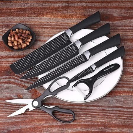 Kit 6 Facas Inox Profissionais: Corte Preciso e Design Moderno para Churrasco e Cozinha!