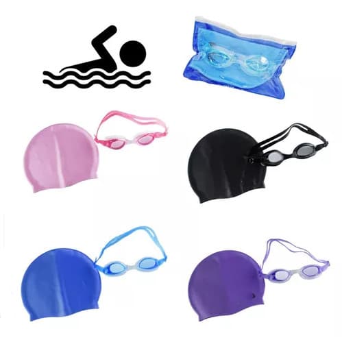 Kit Natação Óculos e Touca Infantil e Adulto piscina